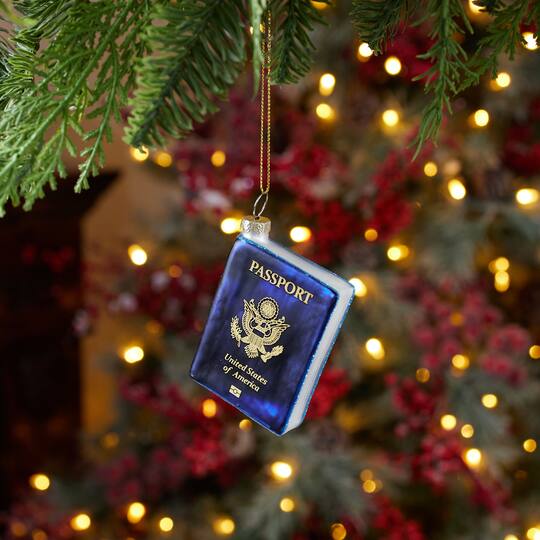 Melrose 3" Passport Glass Ornaments, 6ct.